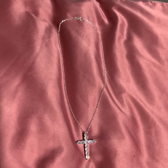 💘Sterling Silver White Sapphire Diamond Necklace💘 - Picture 5 of 7